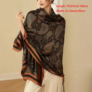 Paisley chopilgan sharf, ayollar uchun sun'iy ipak shalvar, kundalik tashqarida sayohat qilish, plyaj uchun yopishqoq