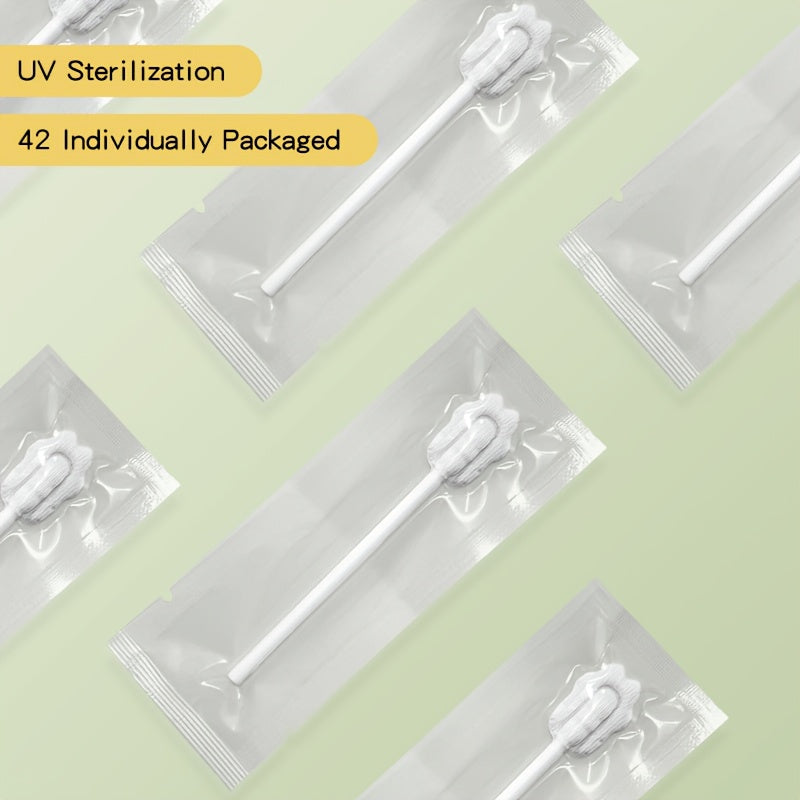 42-Piece Disposable Toothbrush Set for Children and Teens Soft Oral Care with Tongue Cleaner and Gauze