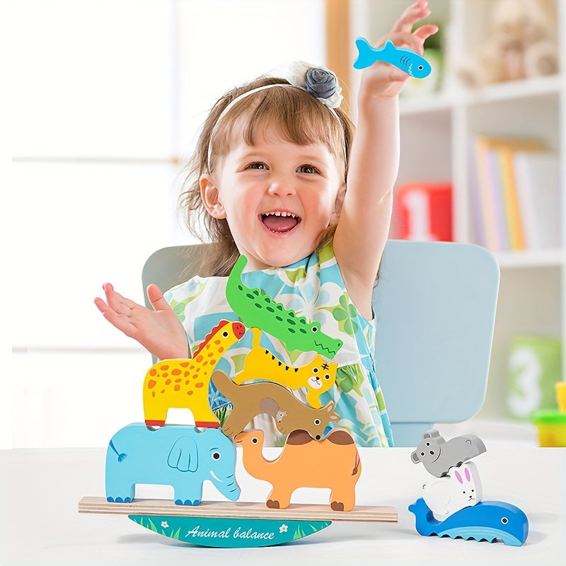 ROYLANZ Yog'och Hayvonlar Stacking O'yinchoq Bloklari – Ta'limni rivojlantirish va Oila uchun Qiziqarli O'yin – Bolalar, O'g'il bolalar va Qizlar uchun Tug'ilgan kunlar, Rojdestvo yoki Bayramlarda mukammal sovg'a