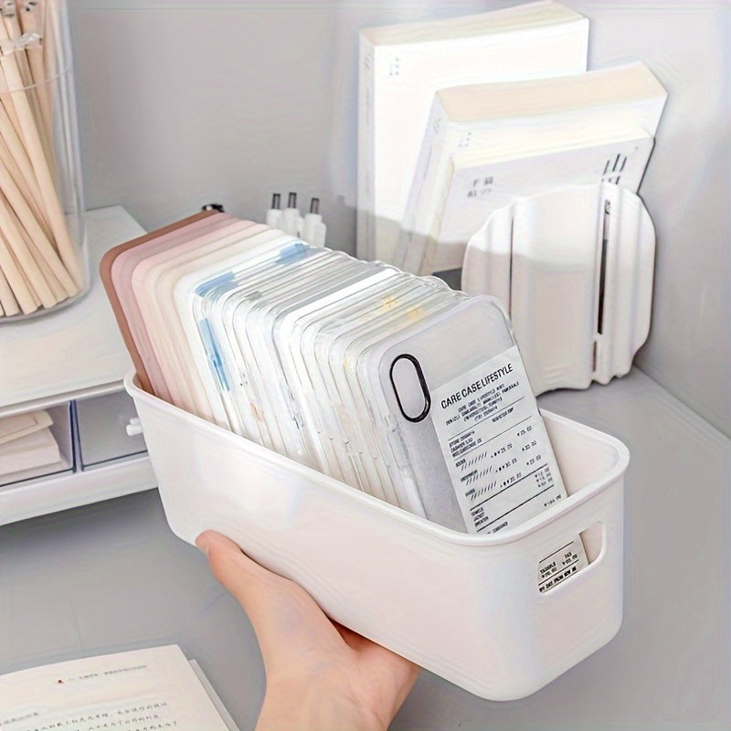 Juego de 2 cajas de almacenamiento de plástico blanco para cocina, dormitorio y baño