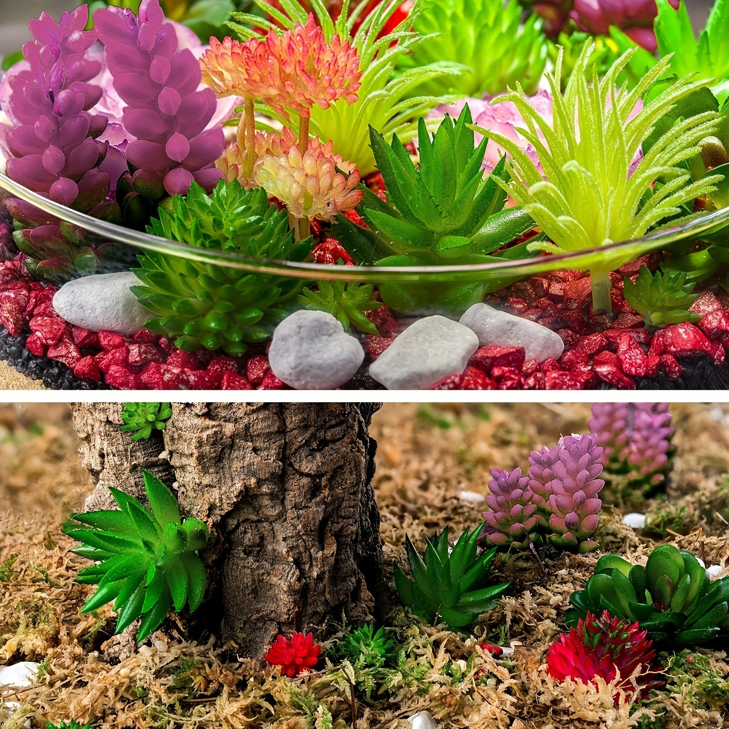 27-Piece Mini DIY Succulent Artificial Plant Arrangements for Indoor Outdoor Decor