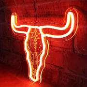 Texas Western Bull Skull LED Neon Sign for Bedroom Man Cave Game Room