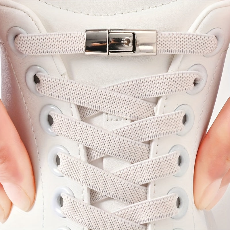 Unisex Elastic Shoe Laces Set with Buckles and Bands for Casual and Sports Shoes