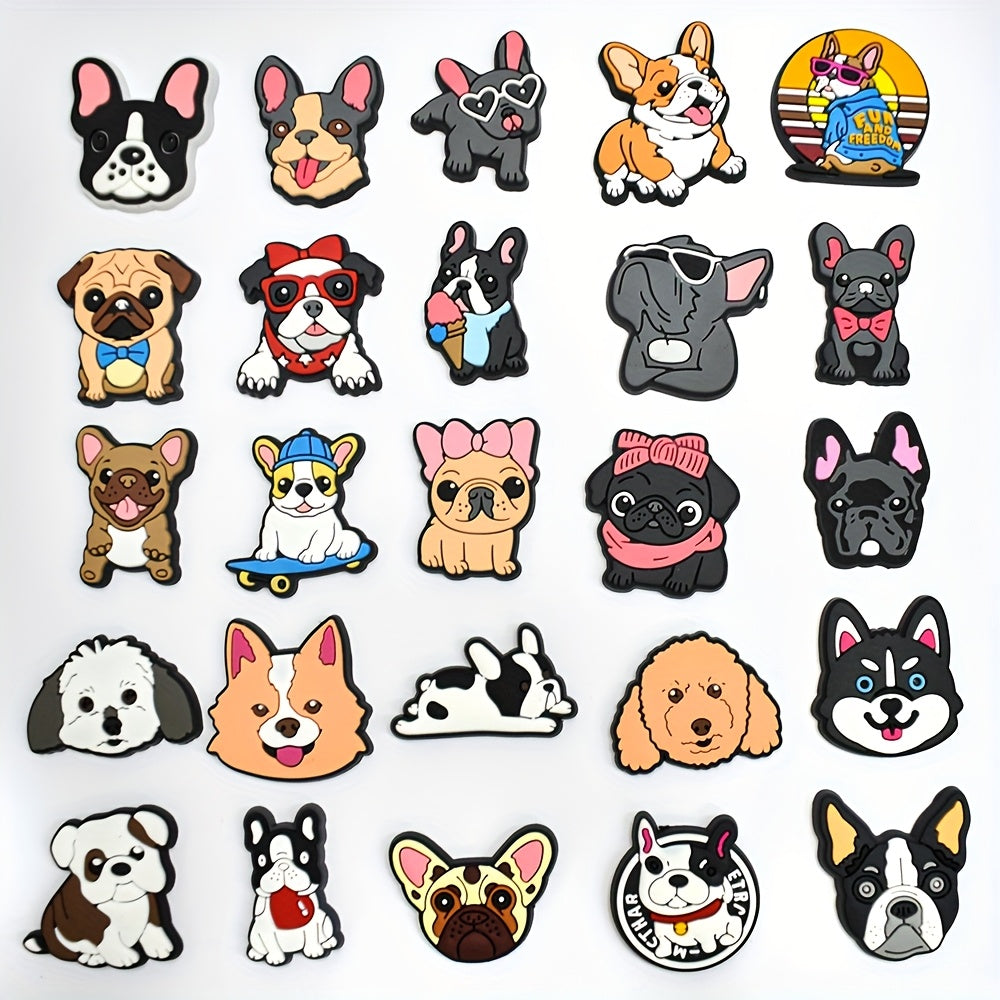 10/11/25 Pcs Soft Plastic French Bulldog Shoe Charms Dog Shoe Accessories for Sandals