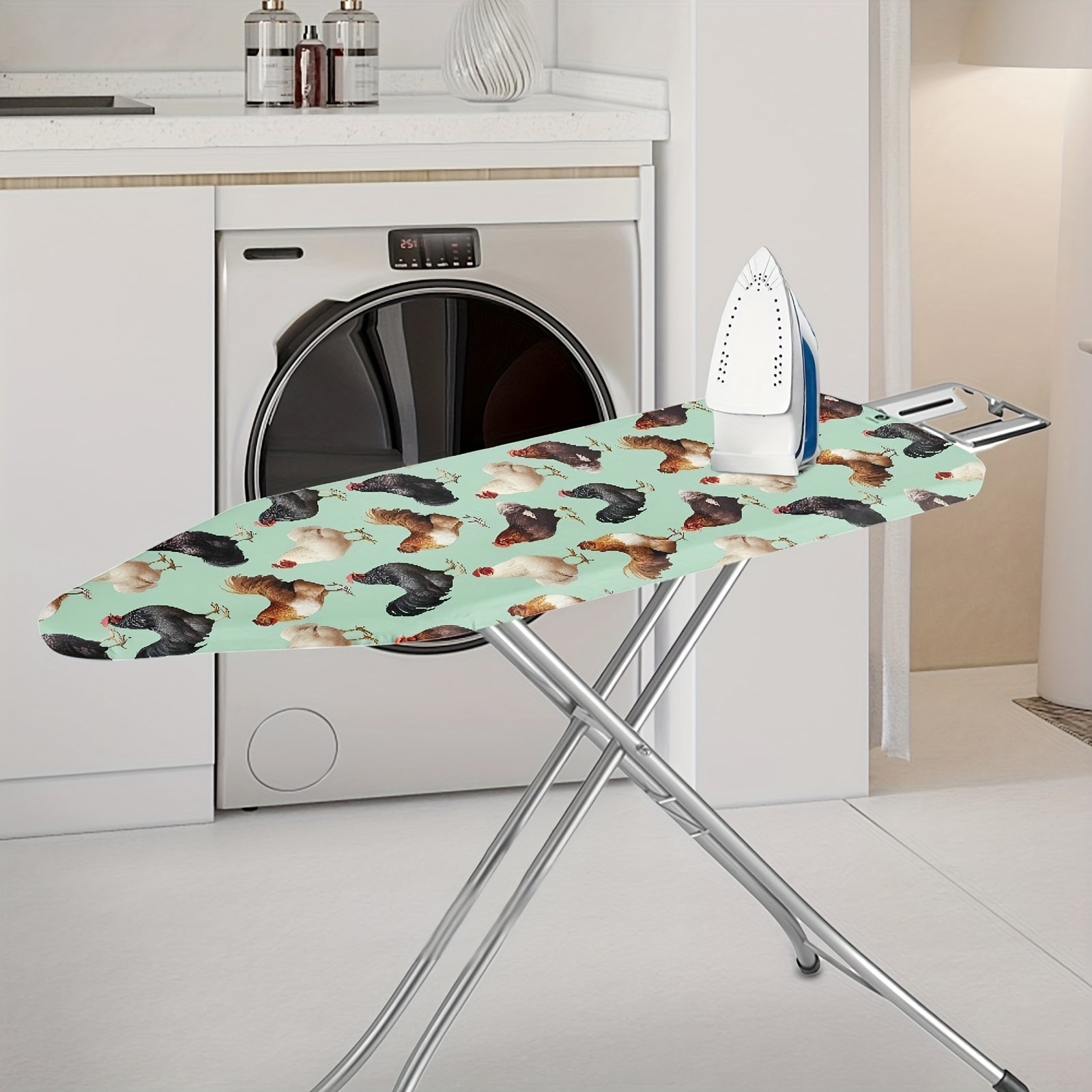 Ironing Station Cover with Farm Rooster Pattern, Burn-Resistant, 38.1cm x 137.16cm