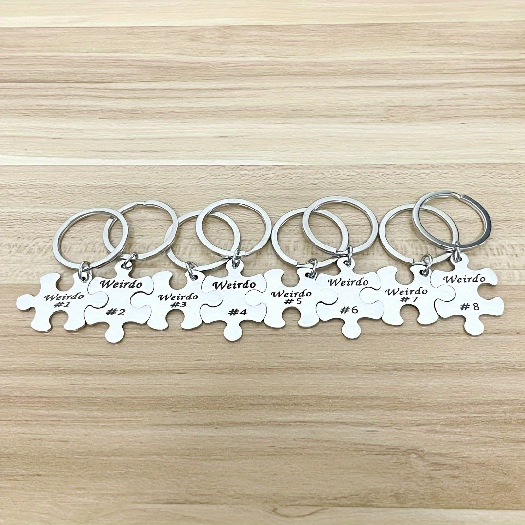 Set of 5-10 Engraved Stainless Steel Best Friends Puzzle Keychains for Graduation Christmas