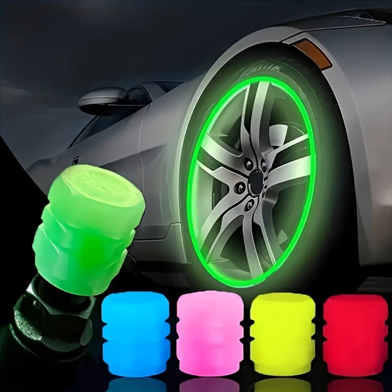 Car Bicycle Motorcycle Fluorescent Valve Caps 4Pcs 8Pcs 12Pcs Luminous