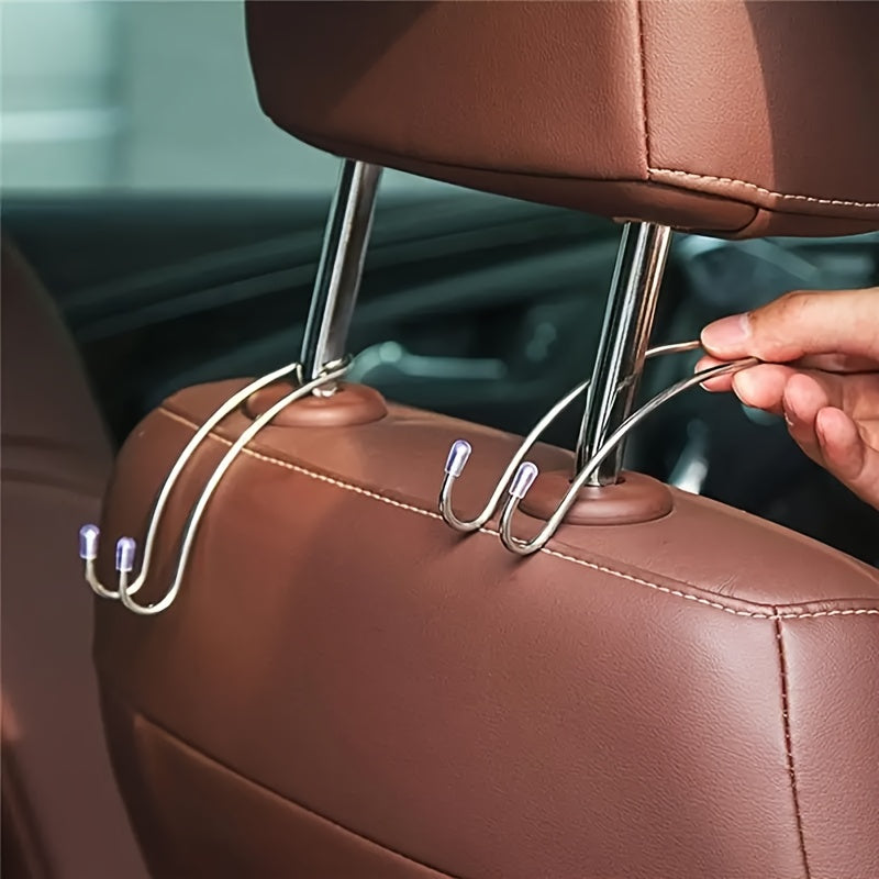 Organizador de ganchos para asiento de coche, 8 ganchos para bolsos, ropa, almacenamiento, negro