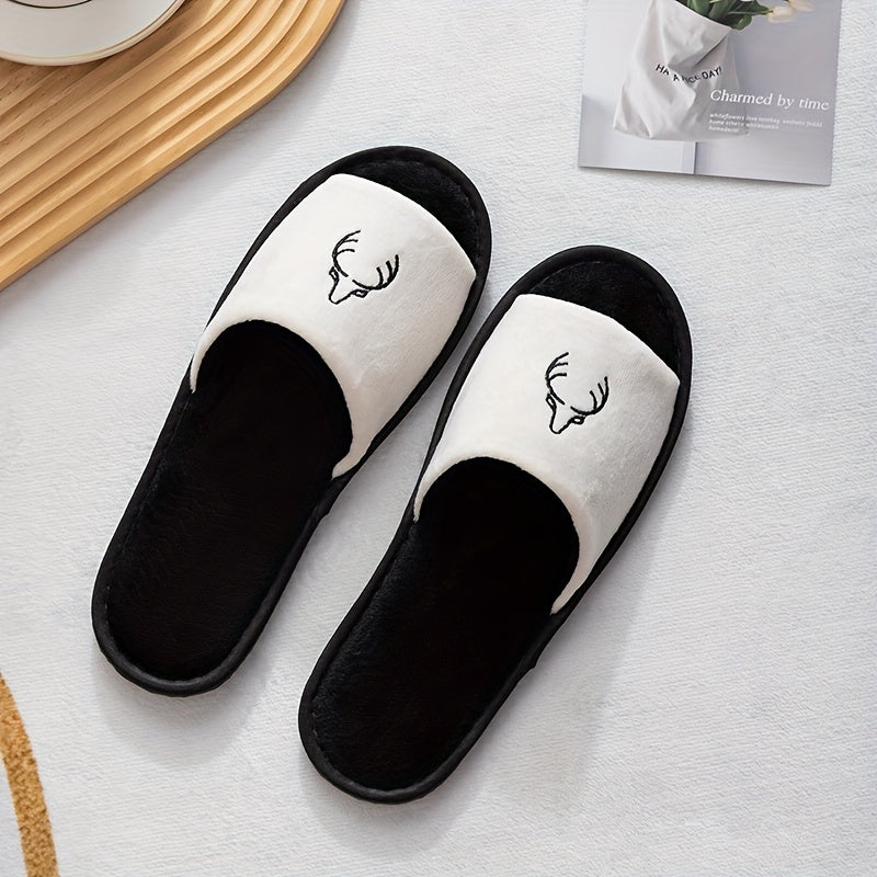 Women's Plush Non-Slip Disposable Indoor Slippers for Hotel Travel Winter