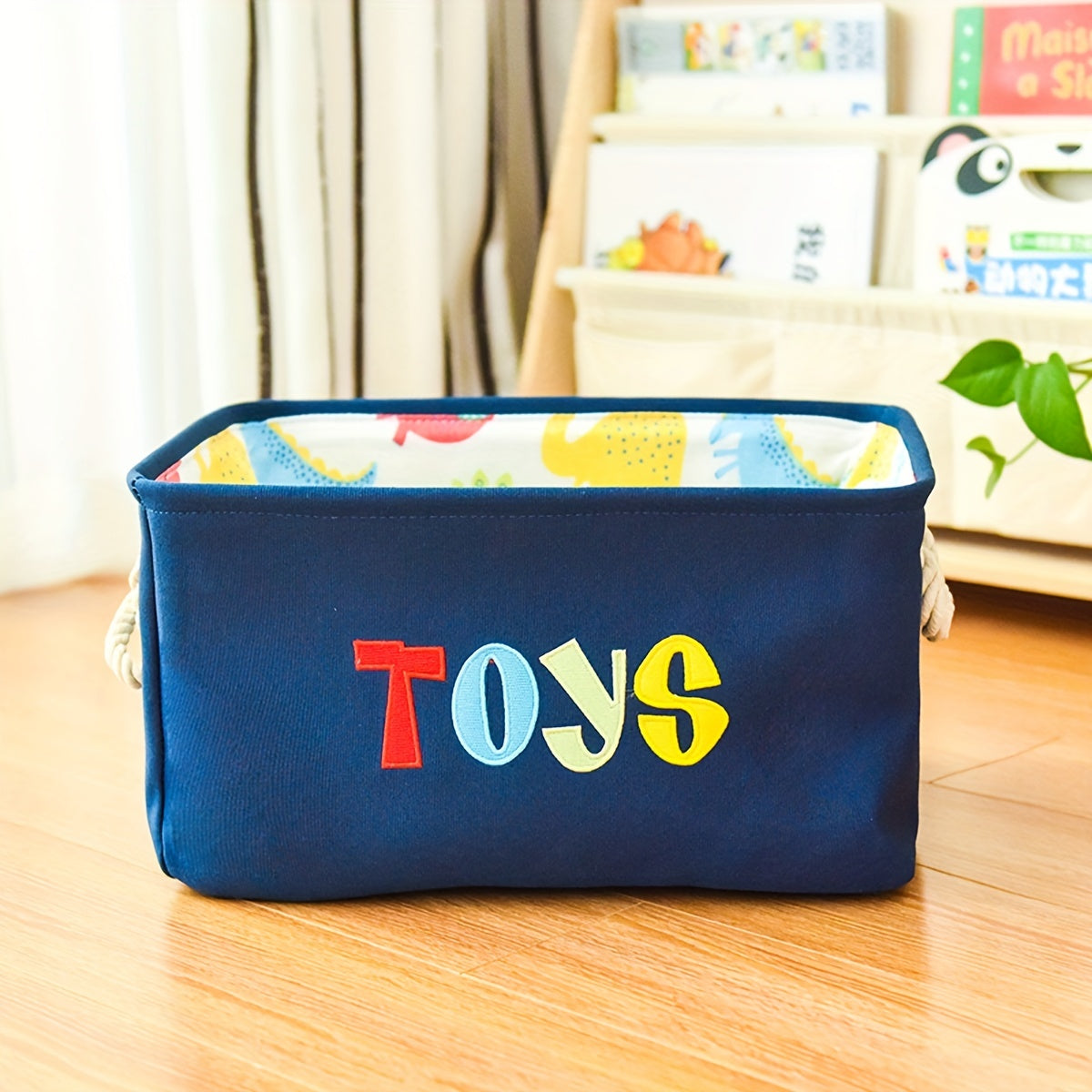 Children's Blue Gift Basket with Toys and Clothes Storage for Holidays