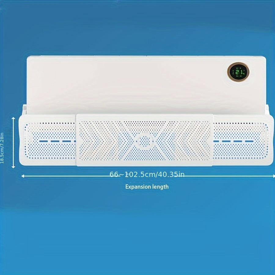 Universal Air Conditioner Wind Deflector with Retractable Side Hanging, Easy to Install
