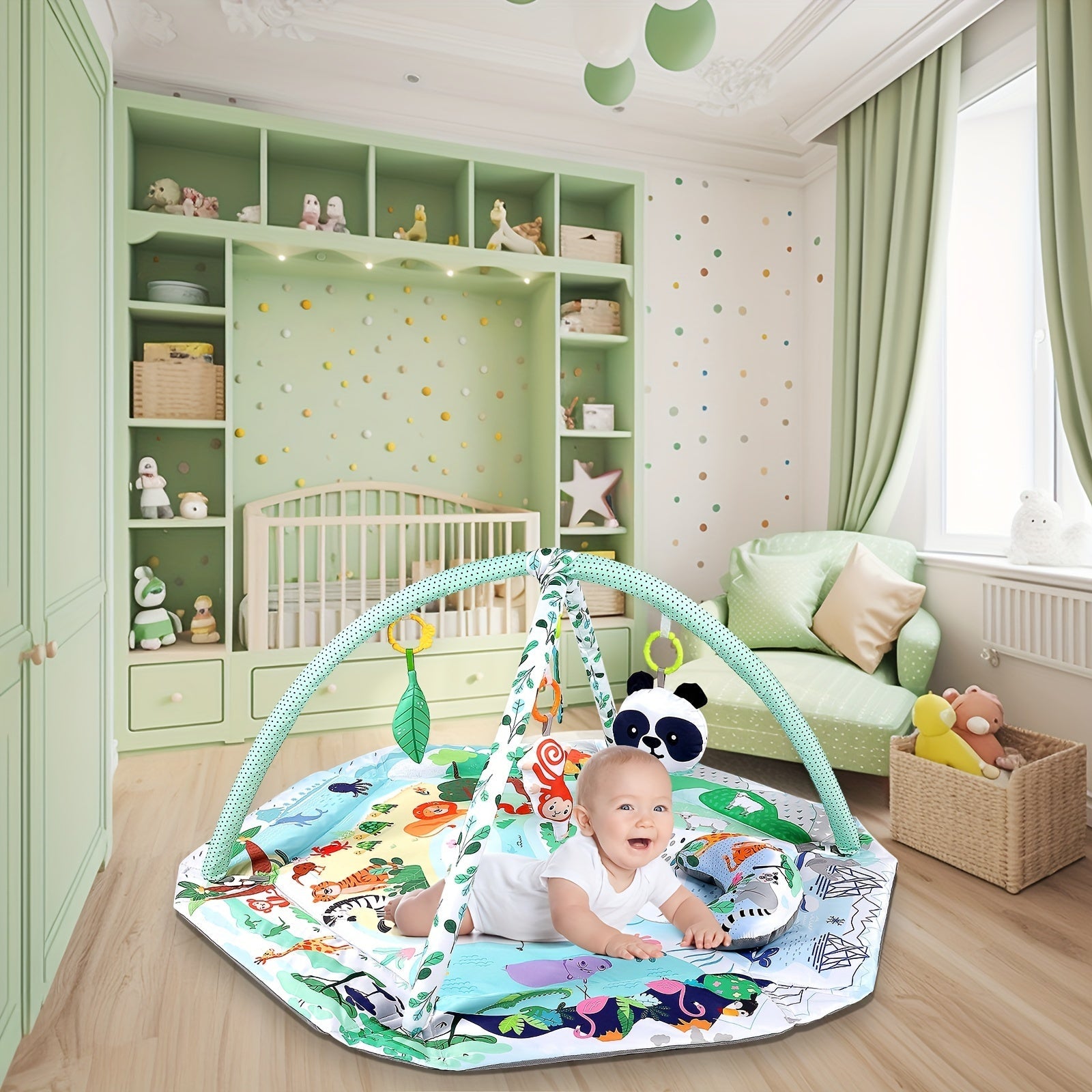 Kids' Play Mat with Sensory Toys and Ball Pit for Youngsters Fitness and Development