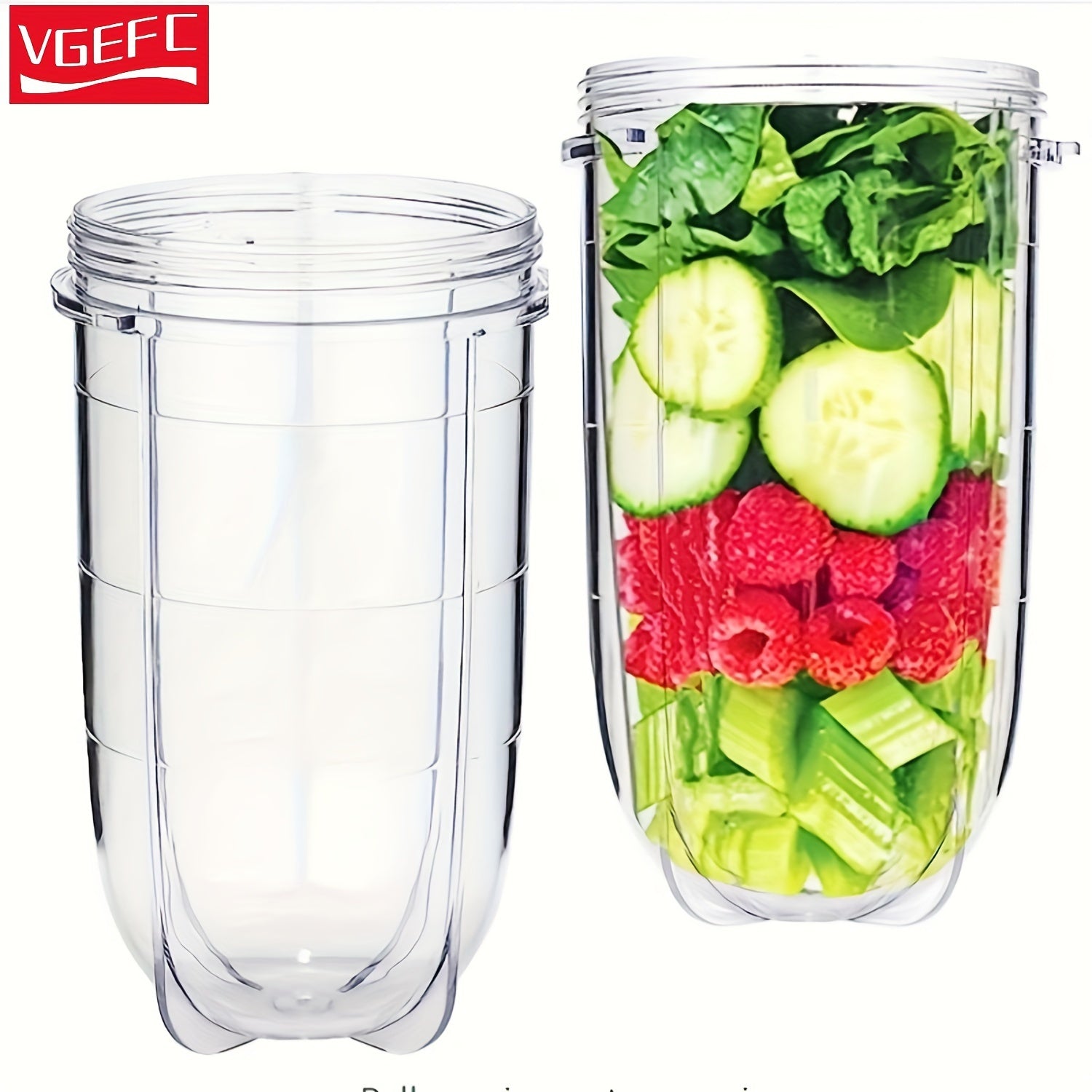 [Bestseller] 2 ta 16oz almashtirish blender stakanlari Magic Bullet MB1001 seriyasi uchun, 250W juicer mikser bilan mos keladi - VGEFC plastikdan tayyorlangan, yuqori sifatli almashtirish qismlari