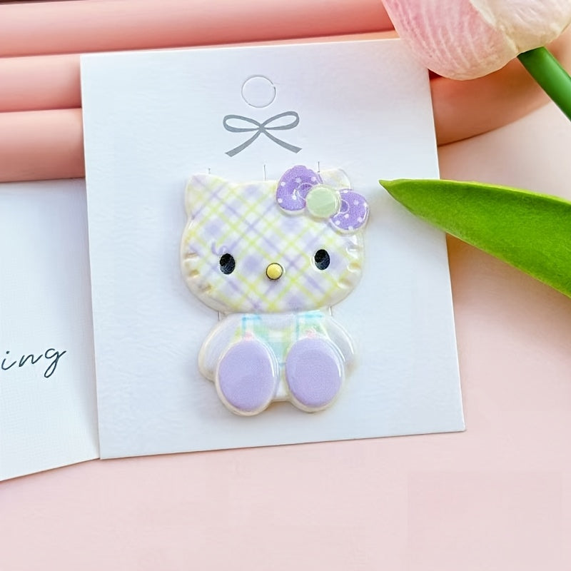 Unisex Acrylic Cartoon Hello Kitty Decoration Set for Crafts, Hair Clips, Shoes