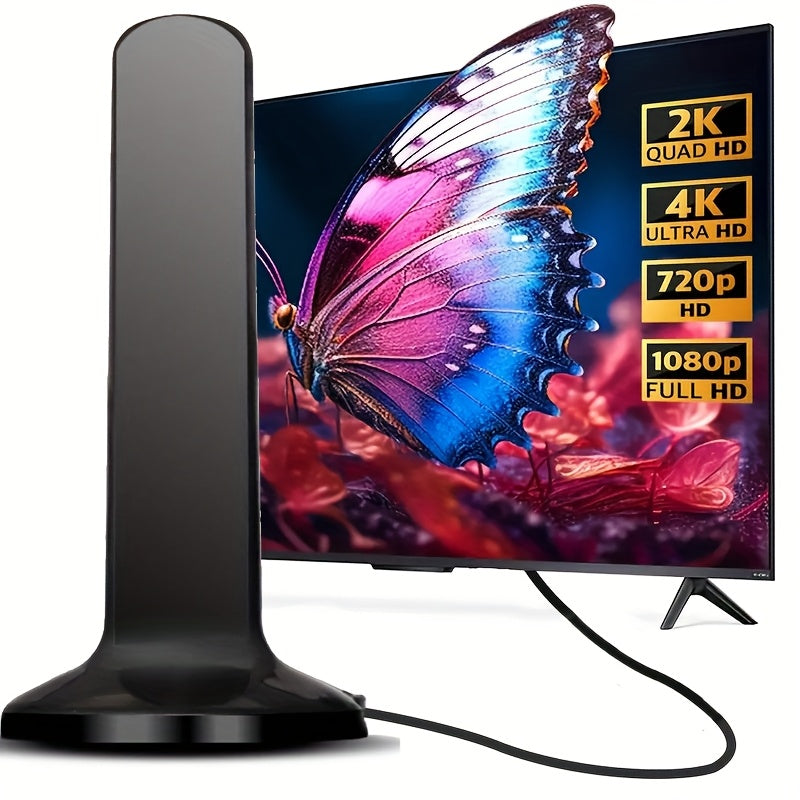 Indoor Digital TV Antenna 4K Full HD USB Powered 3.05m Coaxial Cable Compatible with Smart and Older TVs