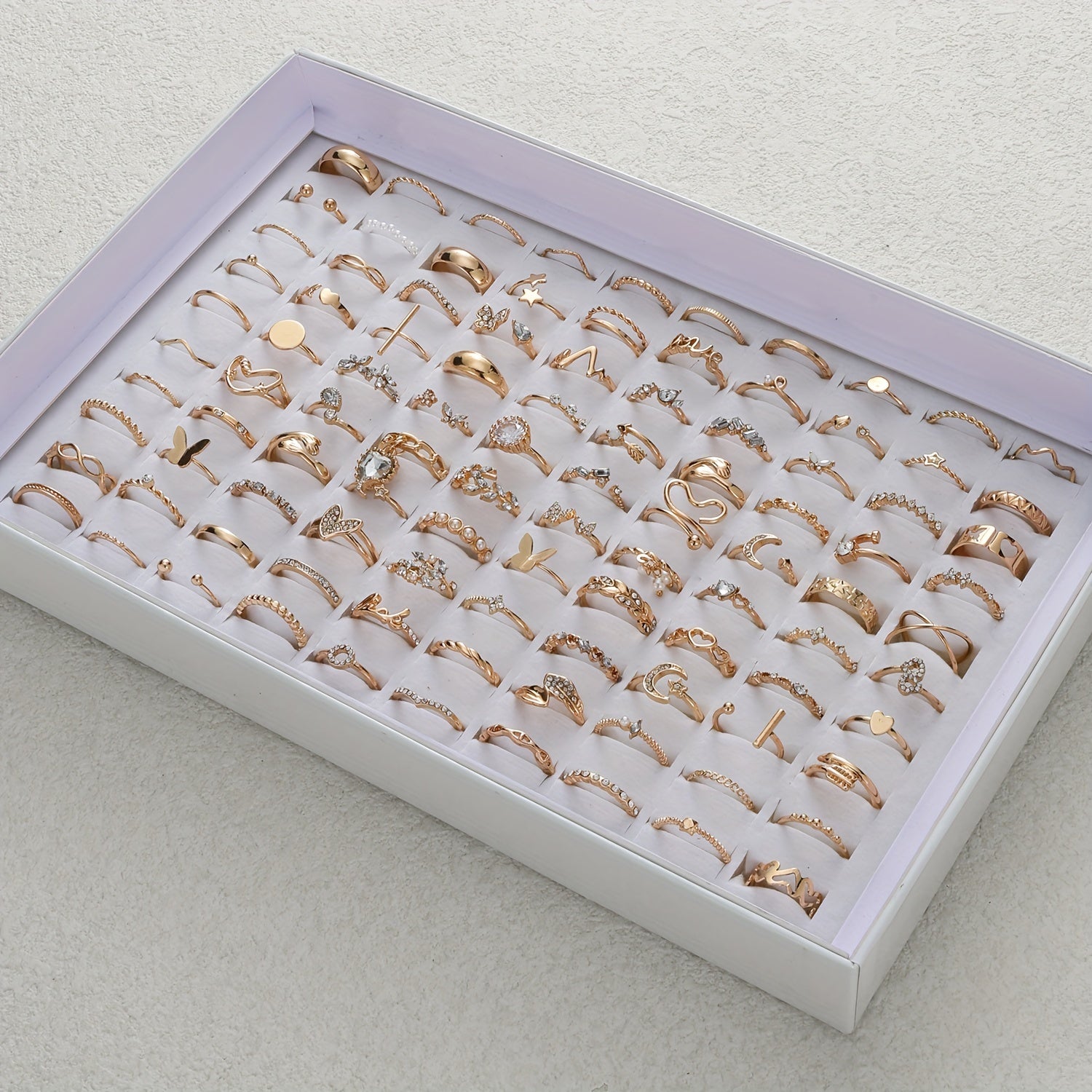 40-Piece Gold Tone Ring Set for Women Stylish Versatile Trendy for Everyday Wear