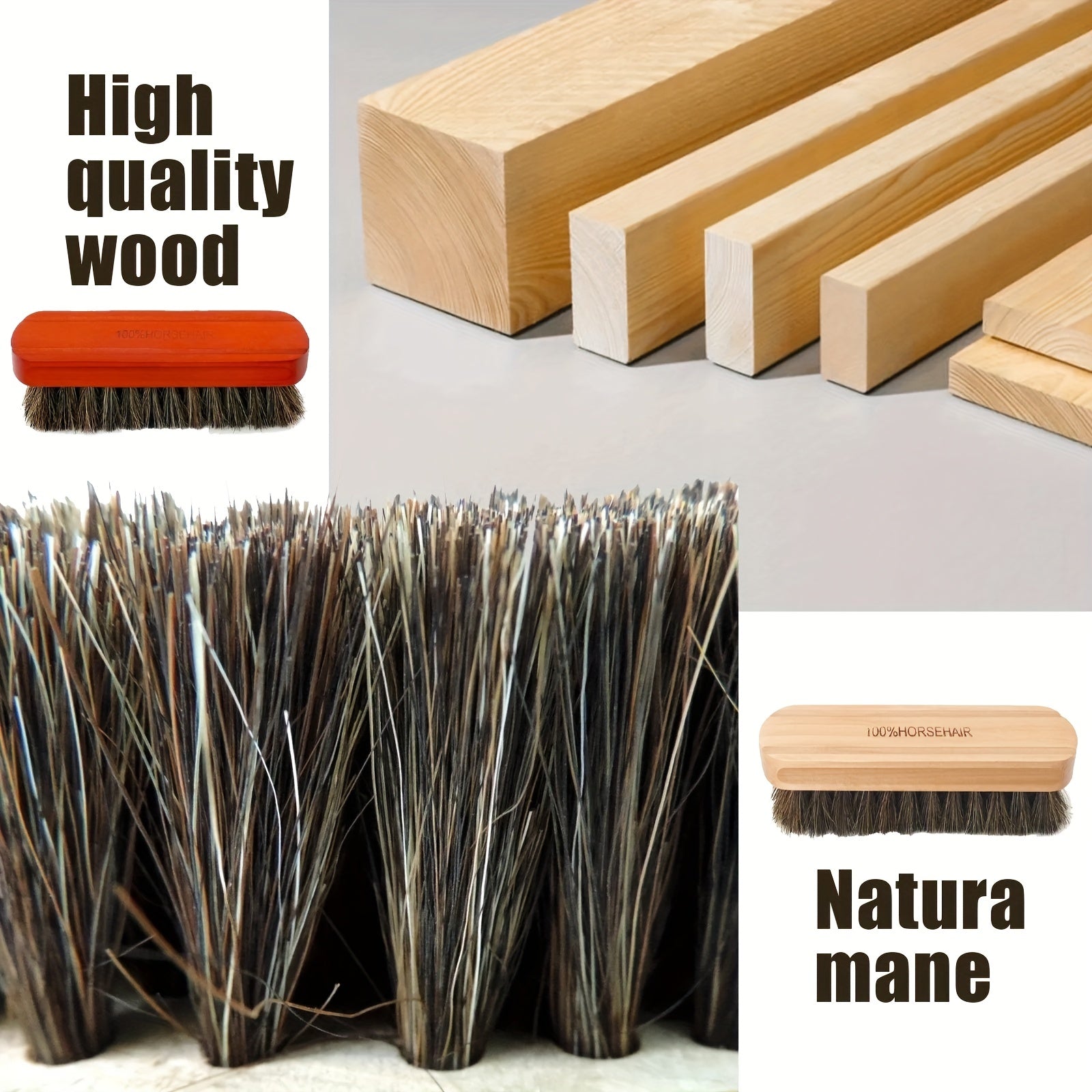 Horse Hair Shoe Brush for Cleaning and Polishing Suede Boots and Shoes