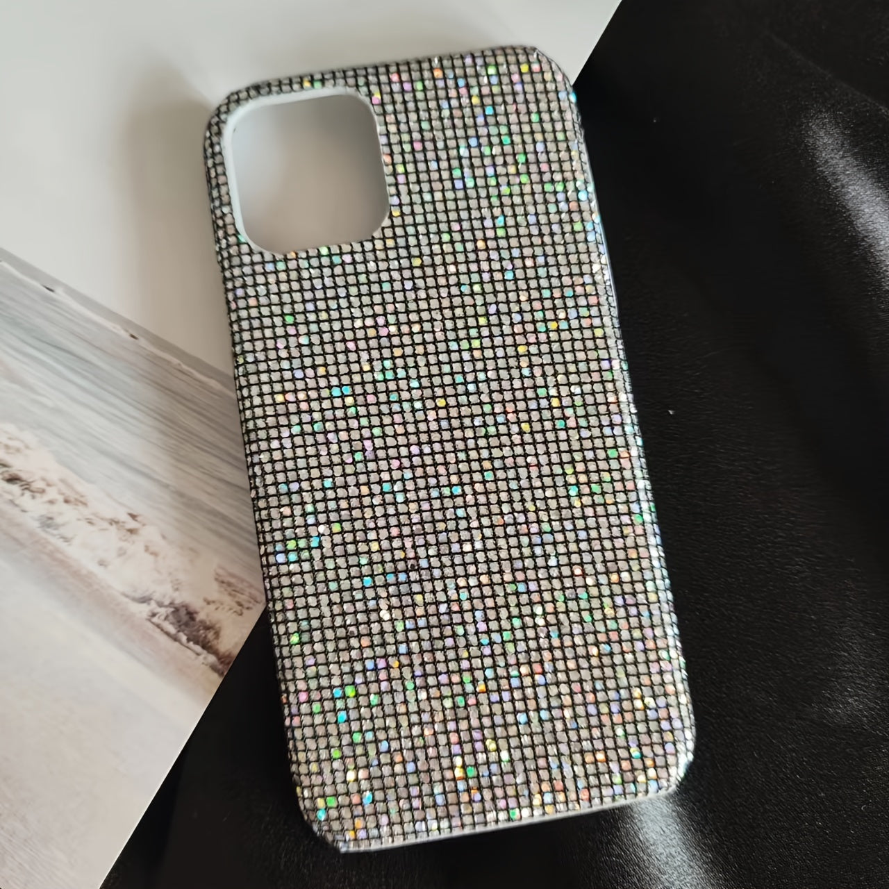 Black Glitter Anti-Drop Phone Case for iPhone Models 7-15