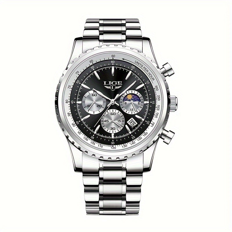 Women's Luxury Quartz Watch with Luminous Dial Chronograph and Sporty Design