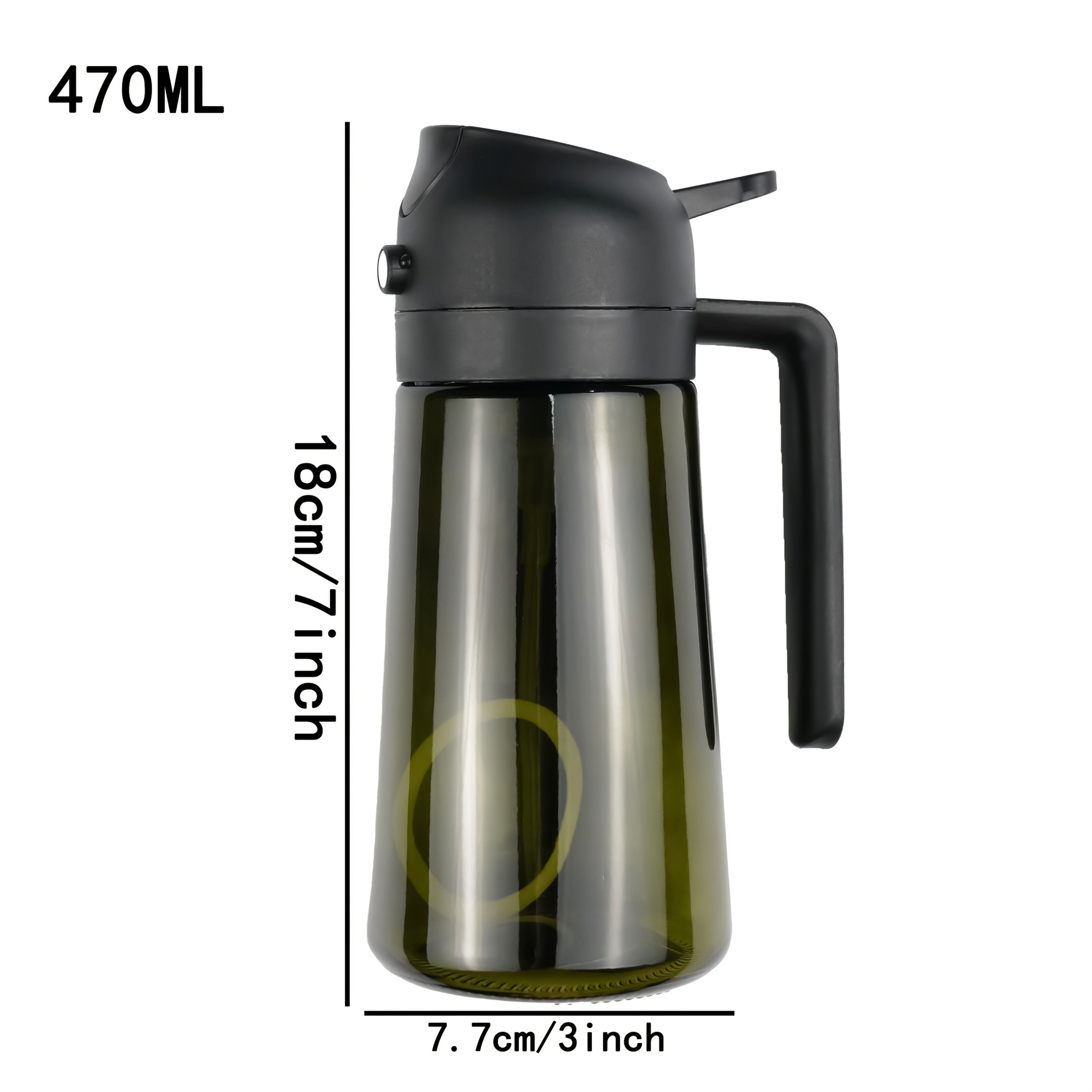 2-in-1 Glass Oil Dispenser and Sprayer for Cooking and Baking PVC-Free Kitchen Tool