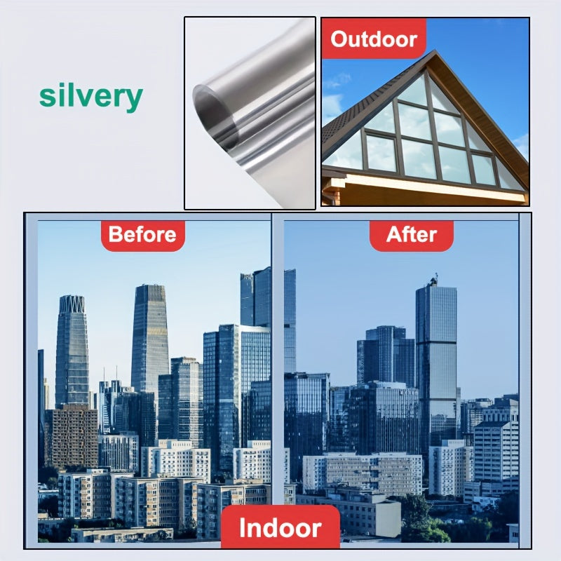 Película de ventana con perspectiva de un solo sentido, aislamiento térmico, antiestática y oscurecedora para vidrio y balcón