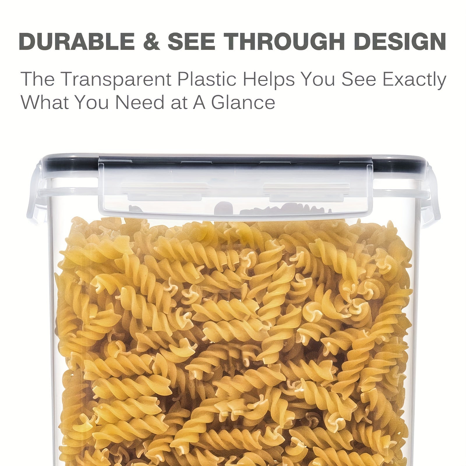 10 ta havo o'tkazmaydigan oziq-ovqat saqlash konteynerlari BPA bepul, idishga mos, shaffof plastmassa, yorliqlar bilan oshxona ombori va RV uchun