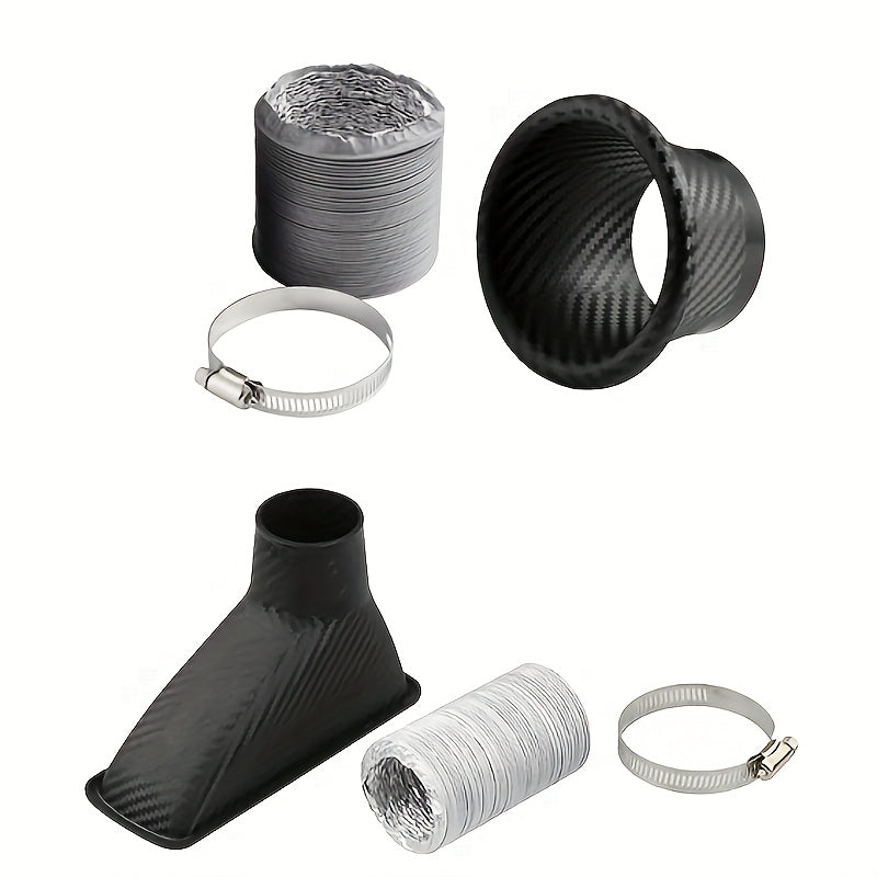 Набор трубок для переднего бампера автомобиля, воздухозаборник, имитирующий карбоновое волокно, турбозаслонка