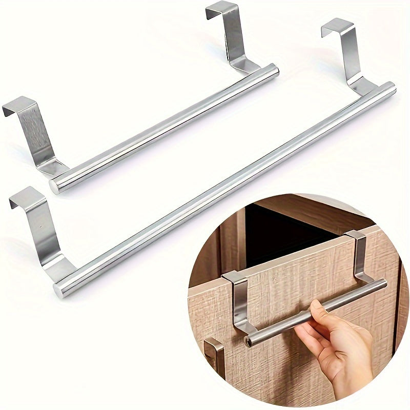 Stainless Steel Towel Hanger Rack for Kitchen Cabinet Door Storage