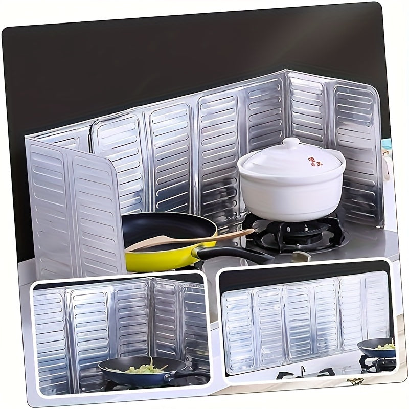 Aluminum Stove Protector Set with Foldable Splatter Shield and Grease Guard
