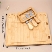 Bamboo Cutting Board and Cheese Cutter Set for Fruits and Dairy Kitchen Accessories