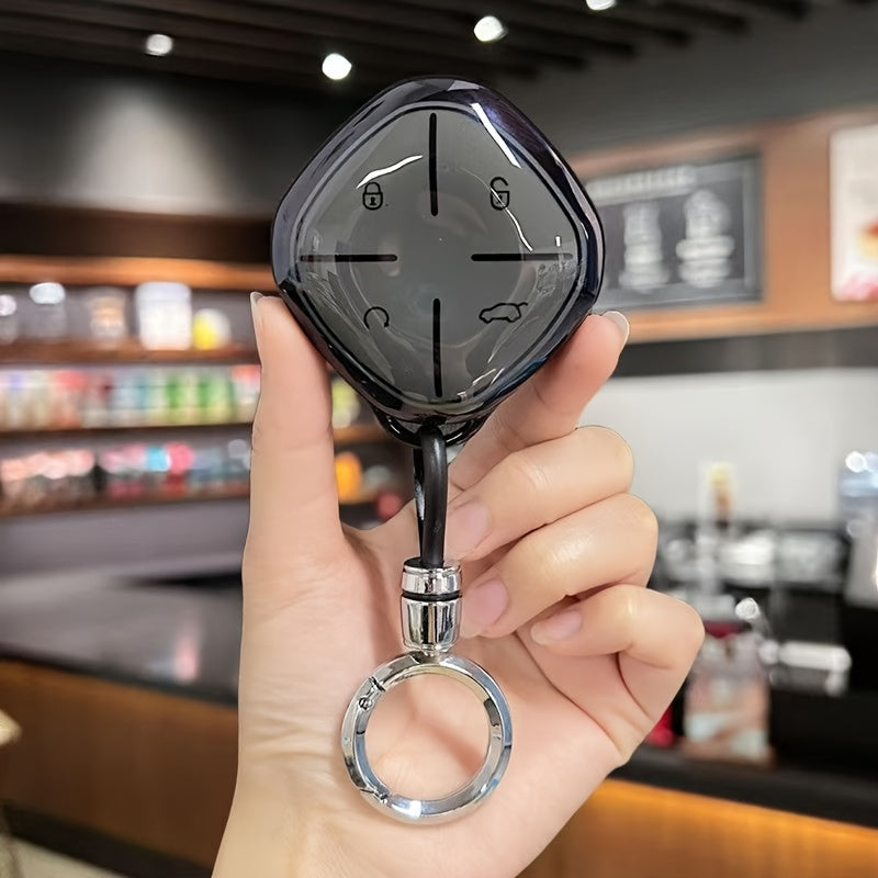 Universal TPU Car Remote Key Fob Cover with Keyring Durable Scratch-Resistant