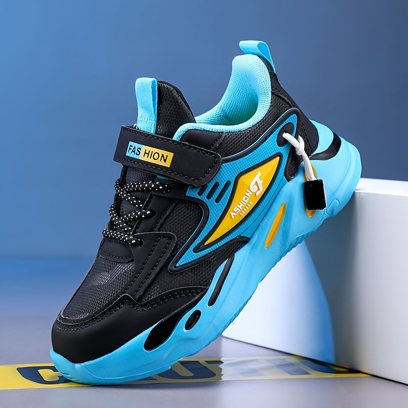 Unisex Geometric Pattern Sneakers for Kids Under 14 with PU Upper EVA Sole and Fabric Insole