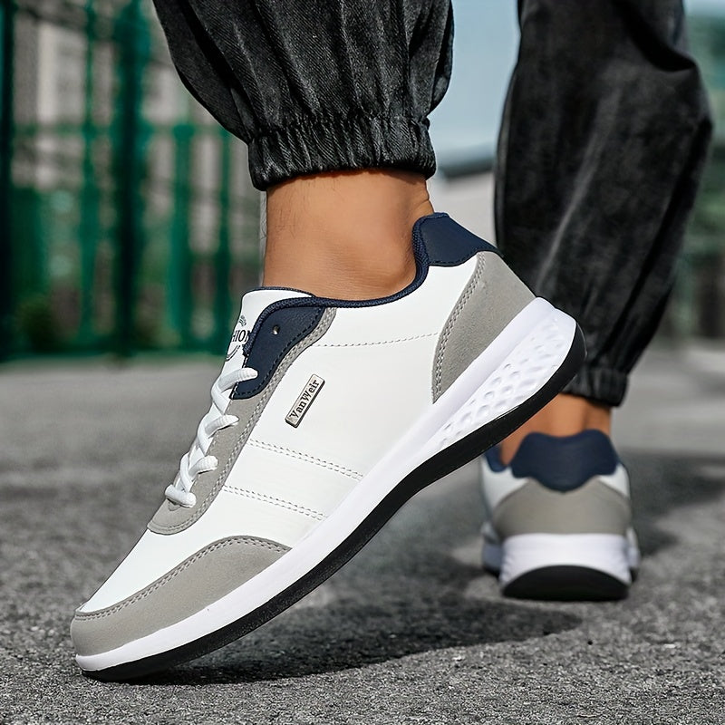 Men's Casual Striped Lace-Up Sneakers for Outdoor Walking