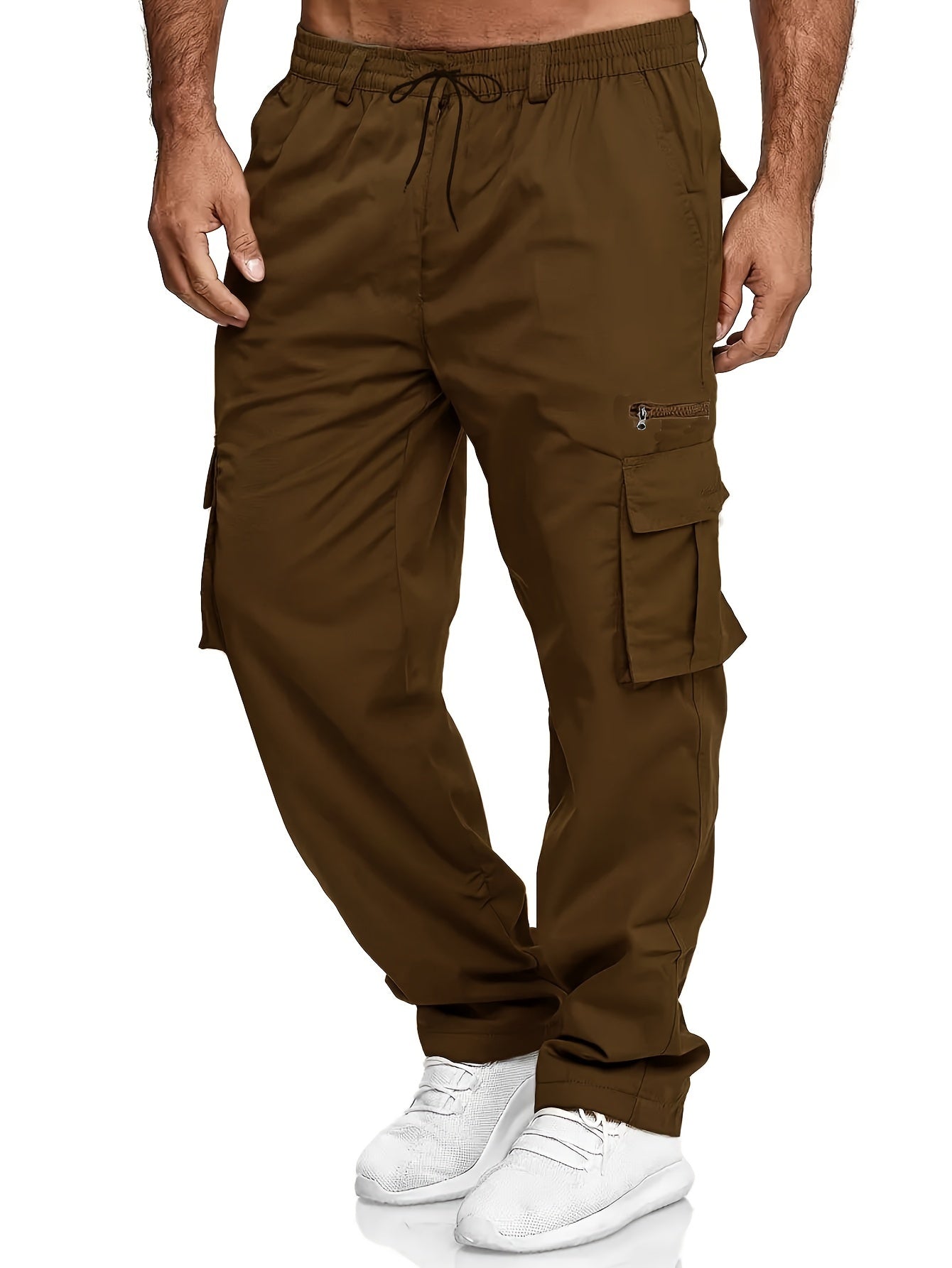 Men's Cargo Work Pants Set Large Size Polyester Casual All-Season