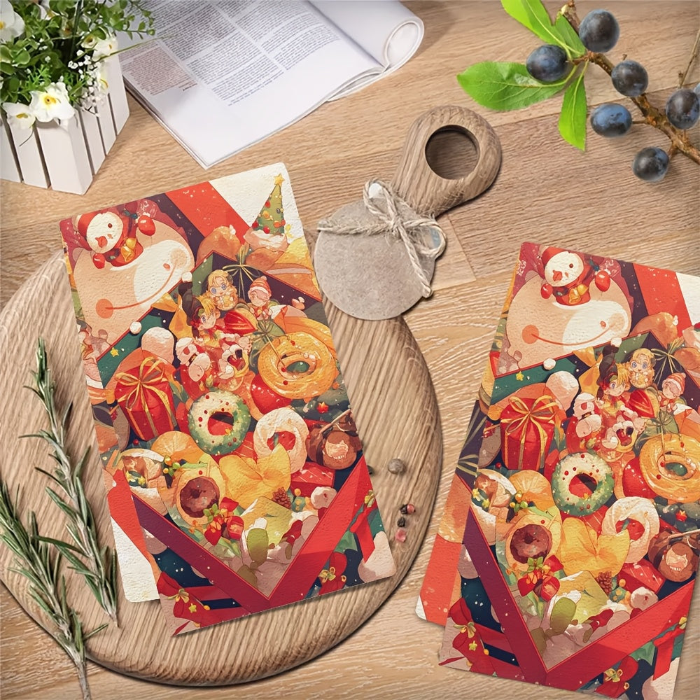 Juego de 2 toallas de cocina ultra suaves 16x24 pulgadas absorbentes caja de regalo