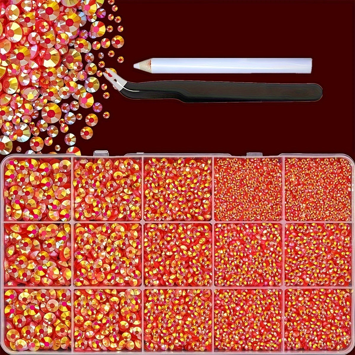 16,000 Flatback Crystal Gems Set 2-6mm for DIY Crafts Clothing Embellishments