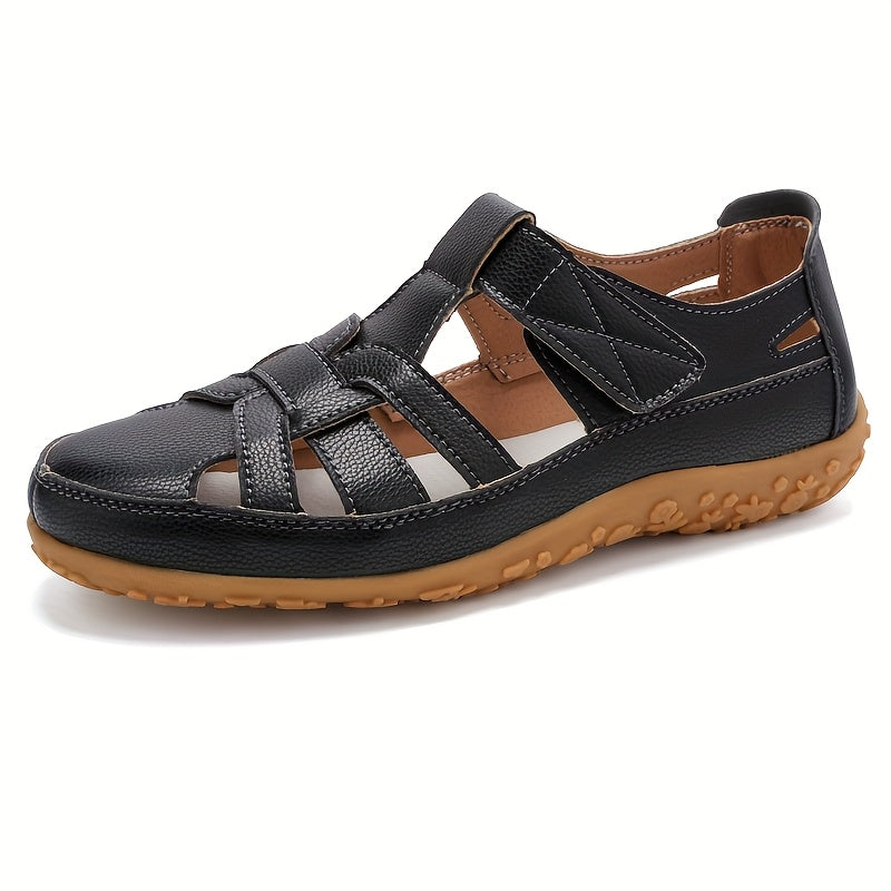 Women's Casual Flat Sandals with Adjustable Straps and TPR Sole