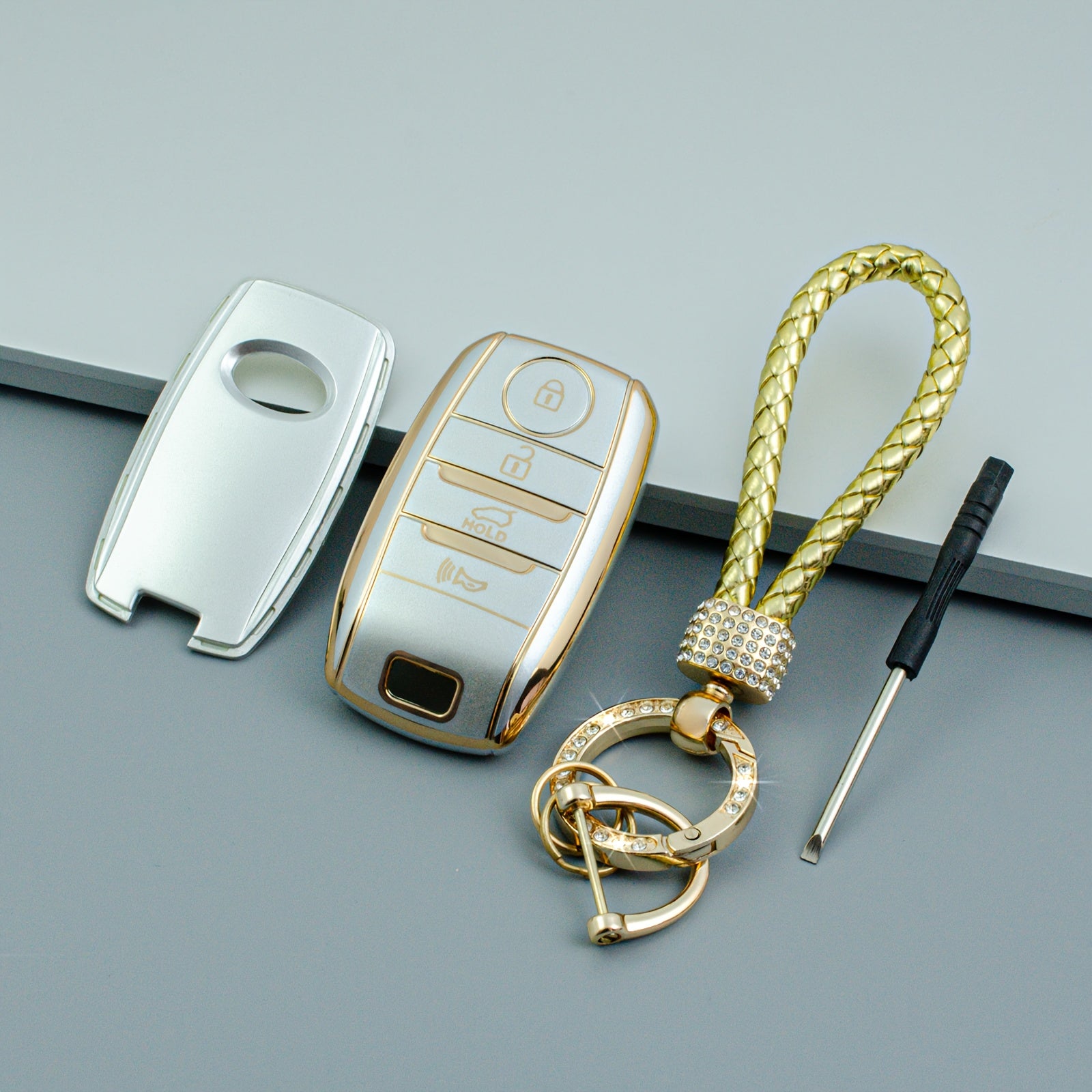 Universal TPU Car Key Case Cover with Keychain for Kia Models