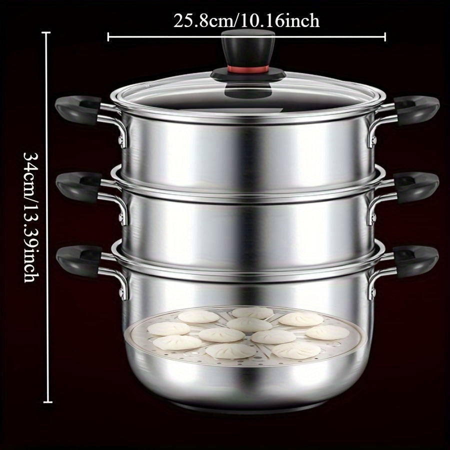 Stainless Steel Multi-Functional Cooking Pot for Soup Steaming Noodles and Boiling