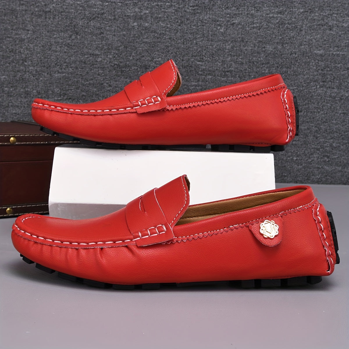 Women's Slip-On Loafers Breathable PU Upper Soft Rubber Sole Casual Driving Shoes in Multiple Colors