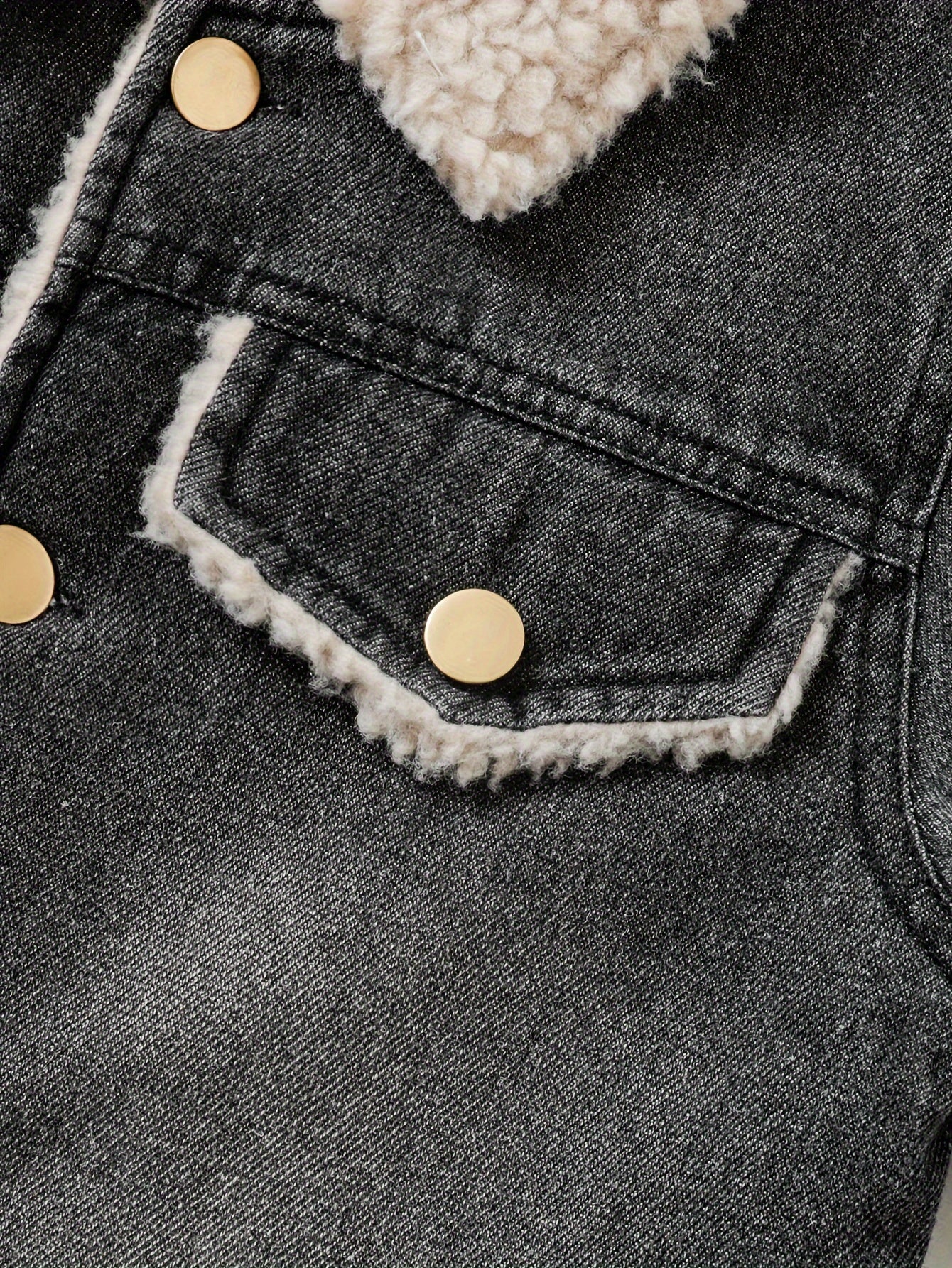 Kids Boys Denim Jacket with Fleece Lining Casual Fall Winter Outerwear