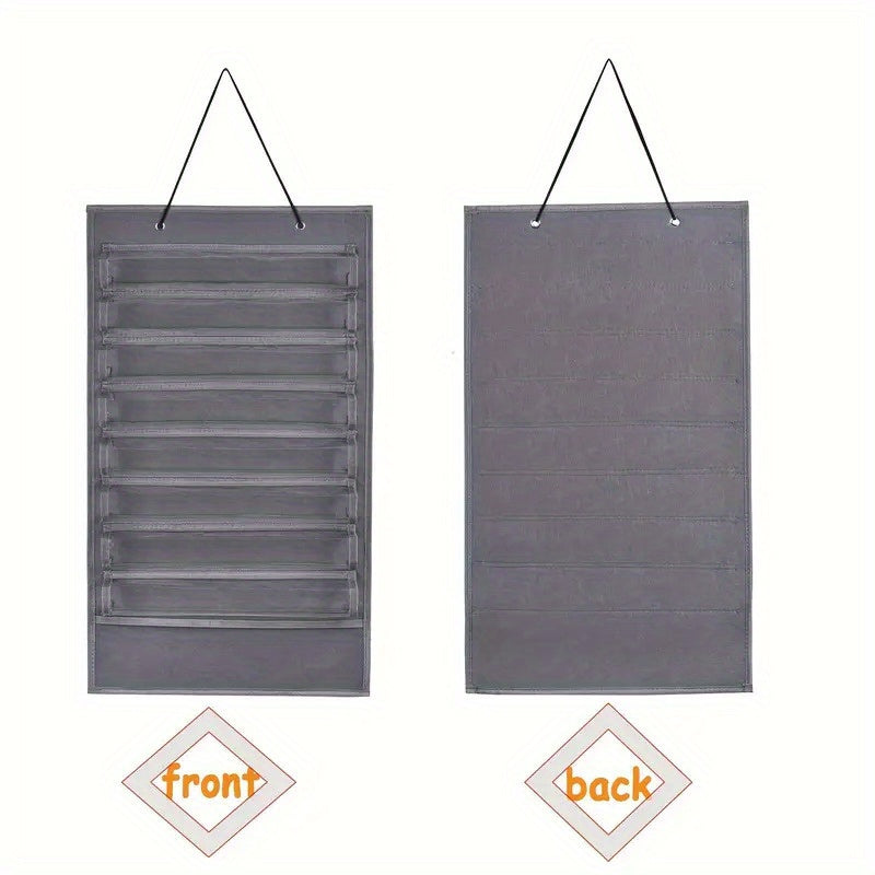 Display Rack for Martial Arts Belts and Medals Wall Storage with 9 Clear Pockets