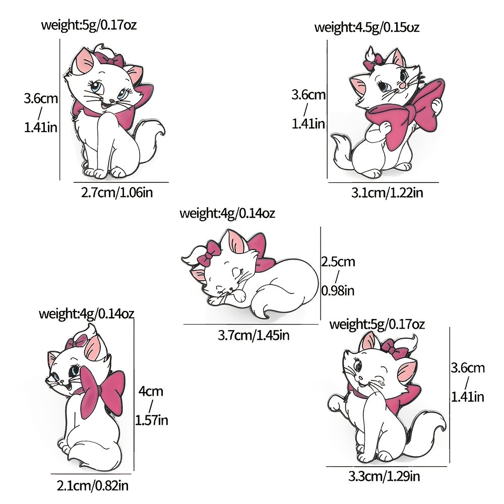 Set of 6 Cartoon Animal Enamel Pins, Alloy Metal Brooches, Irregular Shape, Anime Gift for Friends