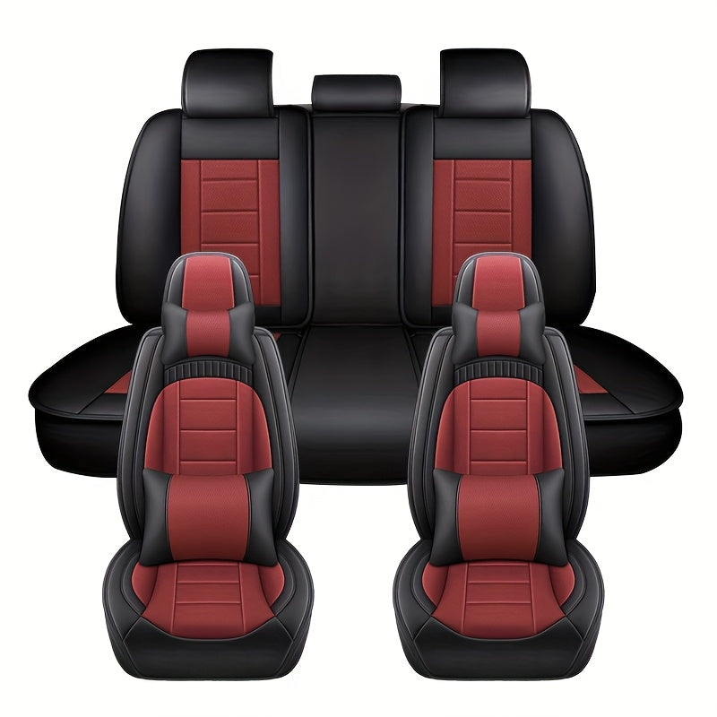 Набор чехлов для сидений для всех сезонов из искусственной кожи, полное покрытие, автомобильные аксессуары