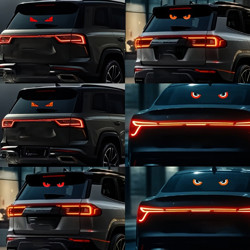 2pcs LED Car Lights USB Powered No Wiring Flex Display Red Yellow