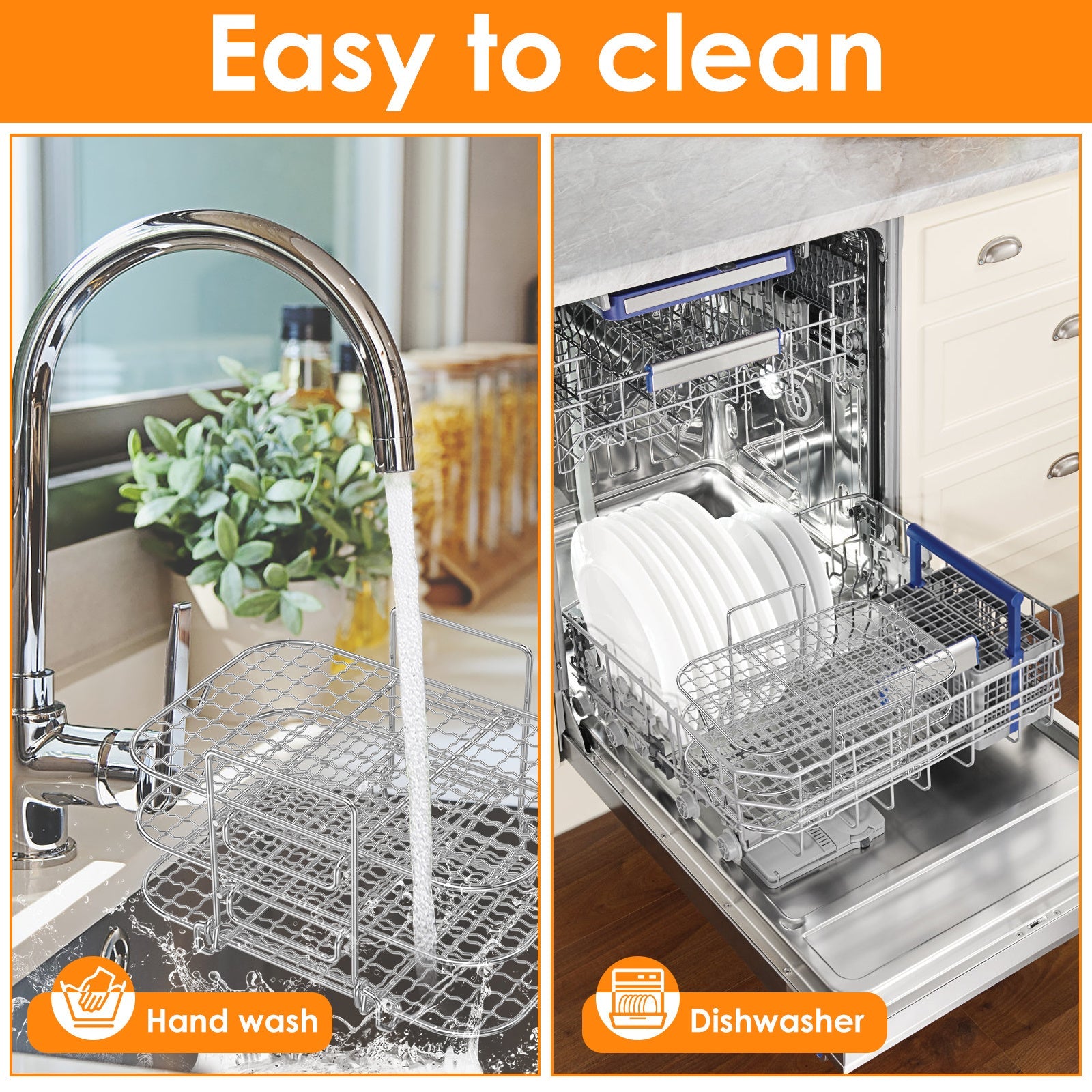 Noxud qotishma 3-qavatli havo fritöre racki, quritish funksiyasi bilan - yig'iladigan, ko'p funksiyali gril racki, ikki savatli havo fritöre pishirish va pishirish uchun