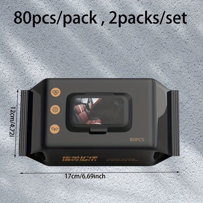 Paquete de 2 toallitas de limpieza para interior de automóvil, 160 hojas, toallitas húmedas para tablero