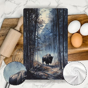Ultra Soft Kitchen Towels Set of 2 Bison Woods Scene 40x60cm Absorbent