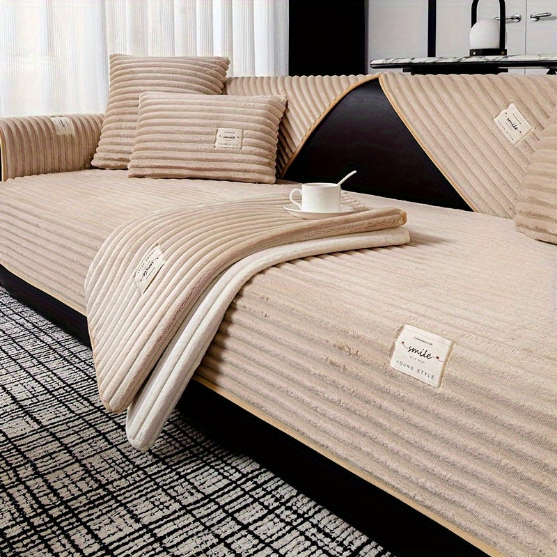 Роскошная плюшевая накидка на диван, противоскользящая, для домашних животных, защита для гостиной