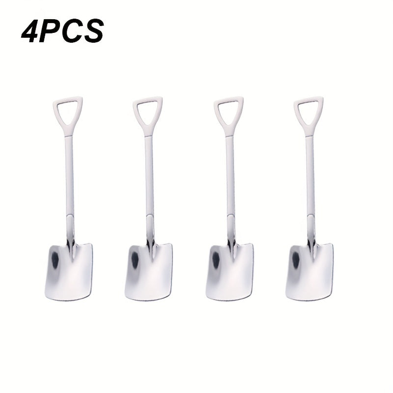 Set of 4 or 8 Stainless Steel Coffee Scoops Shovel Shape for Tea Ice Cream Kitchen